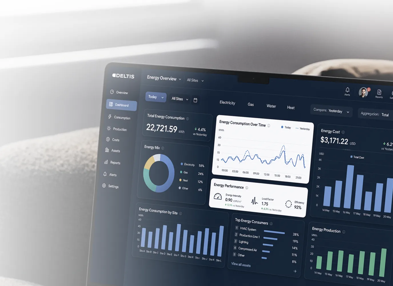 Deltis platform dashboard